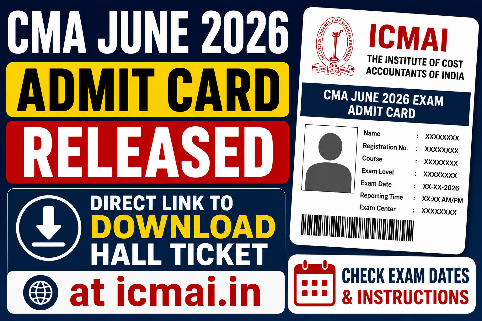 CMA June 2026 Admit Card